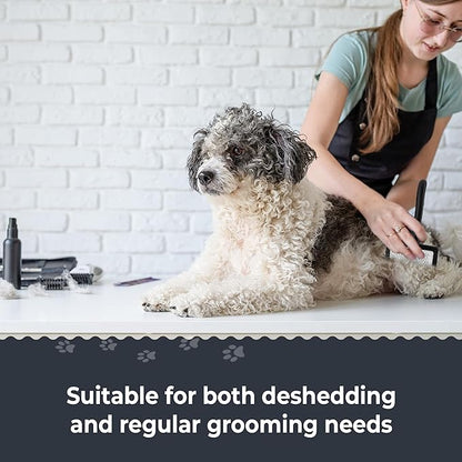 Slicker Brush for Goldendoodles and Long Haired Dogs Black Finish Long Stainless Steel Pins for Detangling and DeMatting Grooming Tool for Home by Doodle Me This Kingston and Hamilton