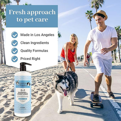 Frankie & Paisley 2-in-1 Soothing Dog Grooming Shampoo and Conditioner for Dry or Itchy Skin and Allergy Relief with Oatmeal and Natural Aloe Vera - 32 fl. Oz