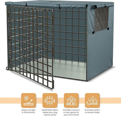 Utopia Home Dog Crate Cover, Waterproof Dog Kennel Cover 48 Inch - Gray, 600D Heavy Duty Dog Cage Cover Universal Fit for Most Wire Pet Crates - 48 x 30 x 33 Inch (Cover Only)