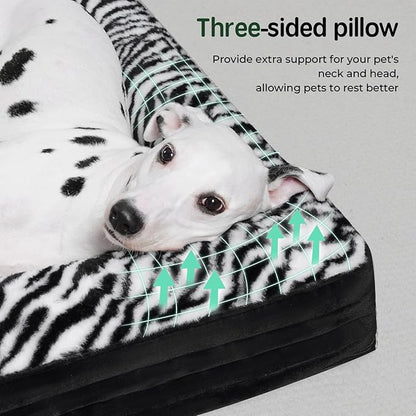 BALANCE Orthopedic Dog Bed, Egg Crate Foam Dog Couch for Pet Sleeping, Pet Sofa with Removable Washable Cover & Nonskid Bottom, Comfy Dog Bed for Large Dog, Black