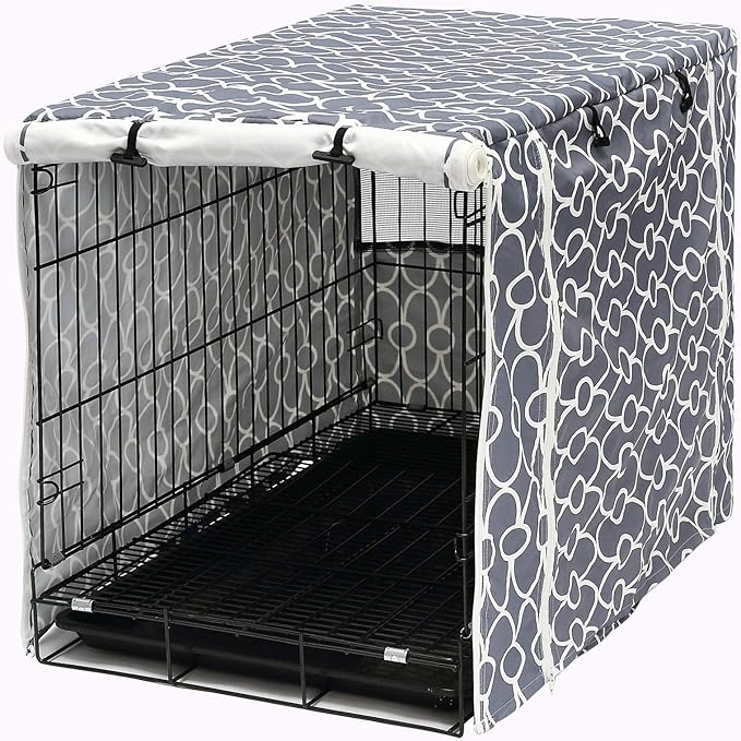 Pethiy Dog Crate Cover Durable Polyester Pet Kennel Cover Universal Fit for Wire Dog Crate - Fits Most 42 inch Dog Crates - Cover only