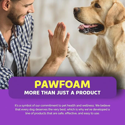 Pet Paw Cleaner for Dogs and Cats - PawFoam Pet Paw Cleaner Foam to Clean, Moisturize, Soften and Protect Paws | Gentle Dog Feet Cleaner with Silicone Dog Paw Washer Brush | 5FL OZ