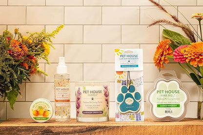 One Fur All Pet House Candle Pack - Plant-Based Soy Candle - Clean Burning, Long Lasting Pet Odor Eliminator - Vanilla Sandalwood Scent