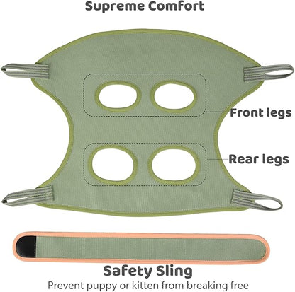 Guzekier Pet Hammock Harness for Cats & Dogs, Sling for Grooming, Restraint Bag with Nail Clippers/Trimmer, Comb, Ear/Eye Care