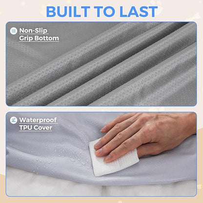 OhGeni Comfort Fluffy Dog Bed with Removable Washable Cover & Waterproof Lining, Chew Proof & Non-Slip Soft Crate Bed for Large, Medium, Small Size Dogs, 47in(Gray)
