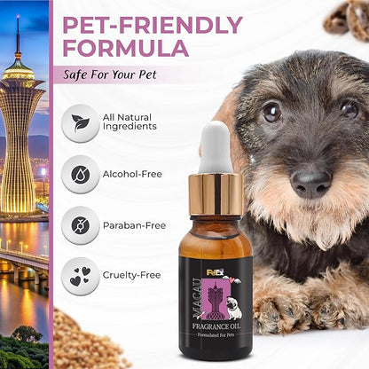 Petex Premium Pet Fragrance Oil | Ultra Premium Natural Pet Care with Dead Sea Minerals | Dog Perfume Fragrance Oil Long Lasting Scent | Natural Pet Cologne - Suitable for Dogs and Cats (Macau)
