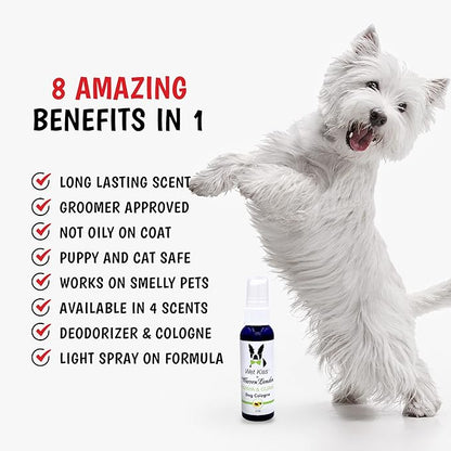 Warren London - Wet Kiss Dog Cologne, Long Lasting Dog Spray, Dog Deodorant to Remove Odor from Stinky Dogs, Papaya & Guava, 16 Ounce Bottle