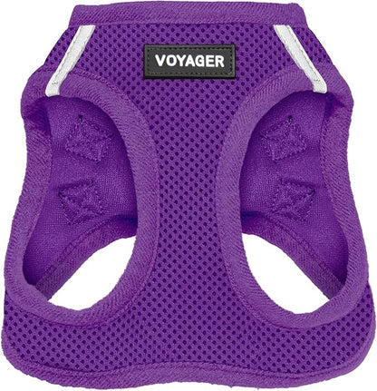 Voyager Step-in Air Dog Harness - All Weather Mesh, Reflective, No Pull Harness for Small, Medium Dogs, Cats - Secure with Hook & Loop Fastener, Buckle, Double D-Rings - Purple, XS