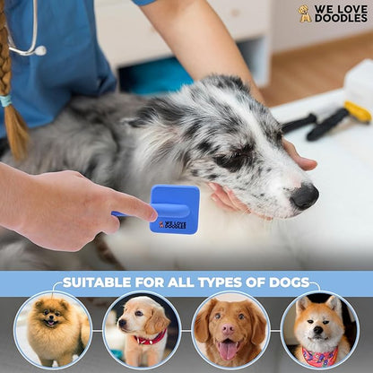We Love Doodles Dog Slicker Brush for Grooming Pet Hair - Best Brushes For Poodle & Golden Doodle - Long Haired Brush For Dogs - Goldendoodle Long Pin Brush For Dematting (Extra Small)