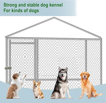 Large Outdoor Dog Kennel 6.6 x 6.6FT, Heavy Duty Outdoor Heavy Duty Dog Enclosure, Waterproof UV-Resistant Cover and Secure Lock for Backyard Farm 78" L x 78" W x 60" H