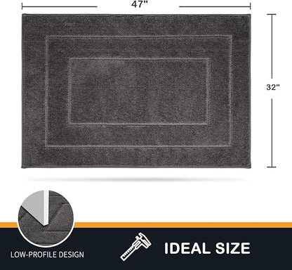 PURRUGS Dirt Trapper Door Mat 32" x 47.5", Non-Slip/Skid Machine Washable Entryway Rug, Dog Door Mat, Super Absorbent Welcome Mat for Muddy Wet Shoes and Paws, Grey
