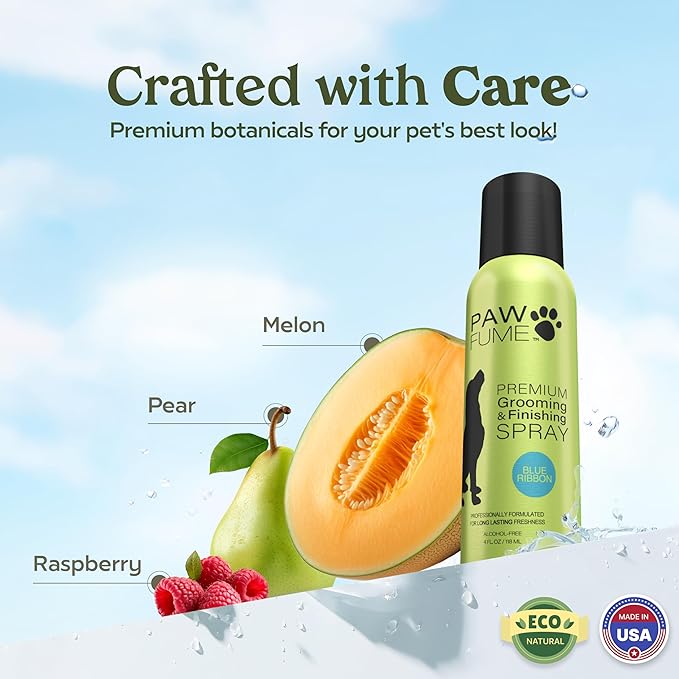PAWFUME Dog Perfume Spray for Grooming, Blue Ribbon, 2-Pack – Keep Your Pup Fresh All Day – Probiotic, Alcohol-Free, Detangling & Moisturizing – Salon-Quality Dog Spray Deodorizer Perfume