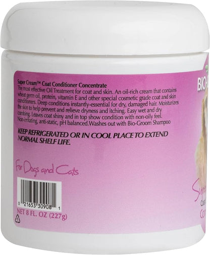 Bio-Groom Super Cream Dog Conditioner - Concentrated Coat Conditioner, Dog Bathing Supplies, Puppy Wash, Cat & Dog Grooming Supplies for Sensitive Skin, Cruelty-Free, Made in USA - 8 fl oz 1-Pack