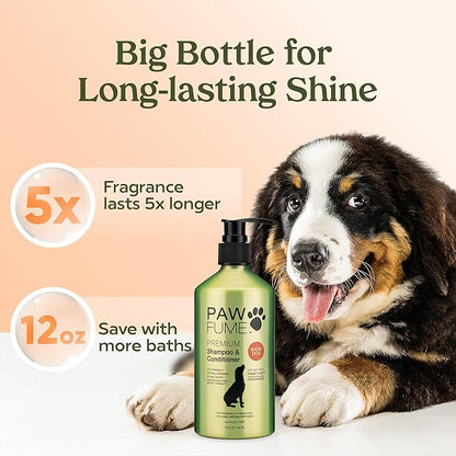 PAWFUME Deshedding Dog Shampoo and Conditioner, Show Dog, 2-Pack – Nourish & Detangle for Silky Soft Coat – Probiotic, Deep-Cleaning, pH-Balanced Formula – Salon-Quality Shampoo for Dogs