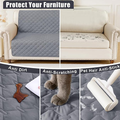 Smiry Waterproof Dog Bed Blanket, Soft Dog Bed Cover Pet Blanket, Reversible Couch Cover for Dogs Washable, Pet Couch Covers for Sofa Furniture Protector for Puppy Cat (30x70 Inch, Grey/Dark Grey)