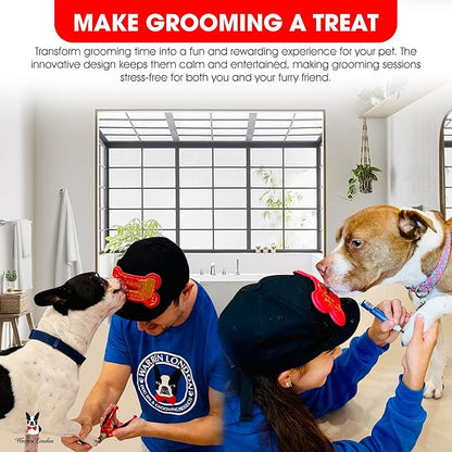 Warren London Distract-A-Hat™ & Nail Clipper Bundle | Grooming Distraction Hat + Stainless Steel Dog Nail Clippers | Stress-Free Grooming for Dogs