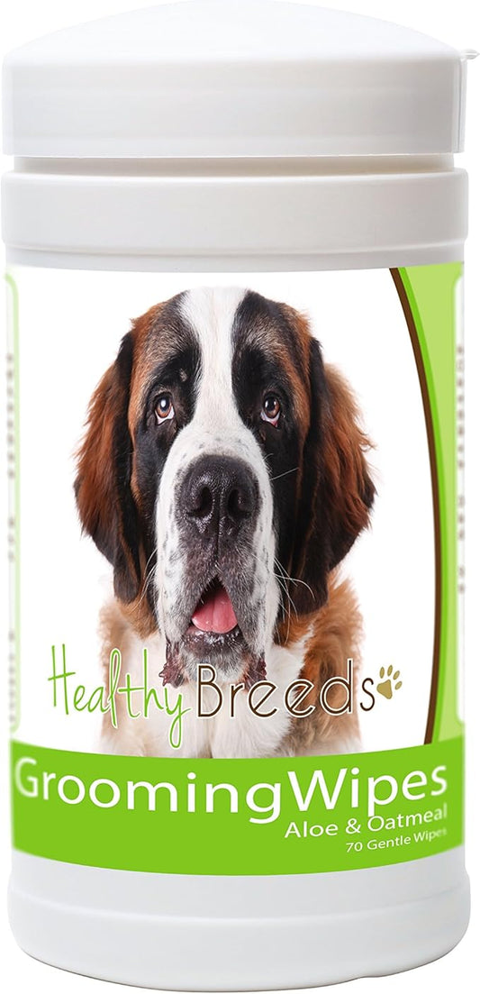 Healthy Breeds Dog Wipes Antibacterial for Saint Bernard - OVER 200 BREEDS - Between Bath Wipes - 70 Count