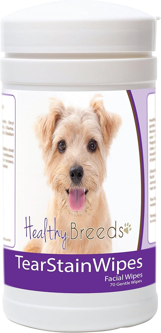 Healthy Breeds Norfolk Terrier Tear Stain Wipes 70 Count