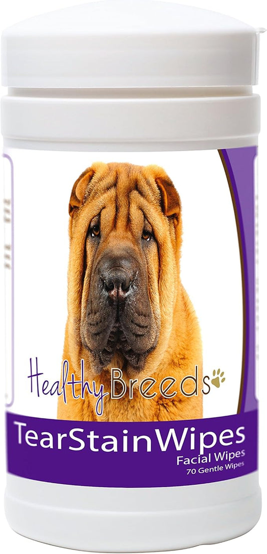 Healthy Breeds Chinese Shar Pei Tear Stain Wipes 70 Count