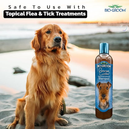 Bio-Groom Bronze Lustre Dog Shampoo - Color Enhancing Pet Shampoo, Dog Bathing Supplies, Puppy Wash, Dog Grooming Supplies, Cruelty-Free, Made in USA, Coat Brightener Shampoo -12 fl oz 1-Pack
