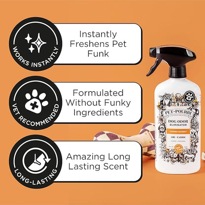 Pet-Pourri Pet Odor Air + Fabric Odor Eliminator Spray, Canine Coconut, 16 Fl Oz