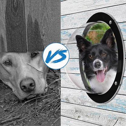 Goaste 2 Pack Dog Fence Window, 12.4 Inch Clear Pet Dome, Durable Plastic Pet Peek Windows Playground, Doggie Fence Safe Domes, Pets Supply for Dog Cat Horse, 12.4 x 4.9 Inch