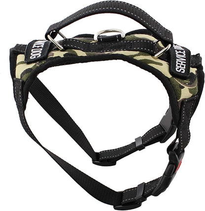 MonMed Service Dog Harness for Large Breeds - Camo Print Service Animal Vest Pet Harness for 25 to 30 Inch Chest