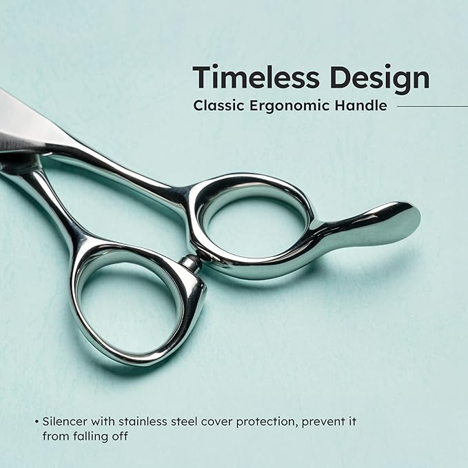 7" Dog Thinning Shears for Grooming – Blending Scissors for Face, Legs & Tail – European Style Fast Hair Release, VG10 Stainless Steel, Handcrafted, 50% Thinning Rate for Smooth Finishing