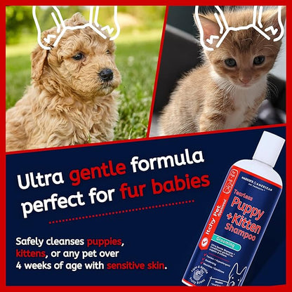 Puppy + Kitten Tearless and Gentle Hypoallergenic 2 in 1 Shampoo + Conditioner - Itchy Pet Approved Line - Fruity Scent