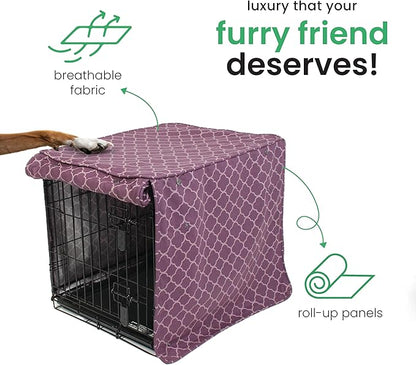 Molly Mutt Royals Dog Crate Cover, 100% Cotton Canvas Cover with 2 Roll-Up Panels, Ideal for Dog or Cat Crate, Durable, Washable, and Free of Harmful Chemicals, 42" x 28" x 31"