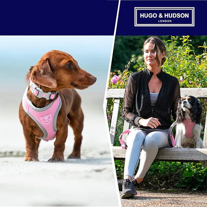 HUGO & HUDSON Dog Harness No-Pull Pet Harness Adjustable Quick Dry Mesh Padded Vest, Pink, XS