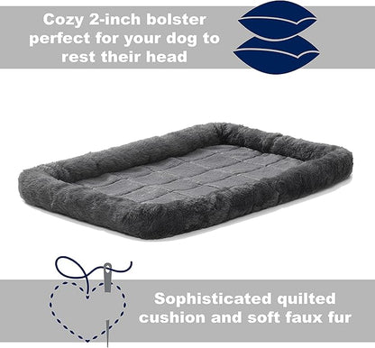 New World Dog Crate Comfort Kit by, Matching Dog Crate Cover & Dog Bed to Make Your Dogs Crate Their Home, Compatible with MidWest Homes for Pets & New World Dog Crates, Fits 36-Inch Dog Crate, Gray