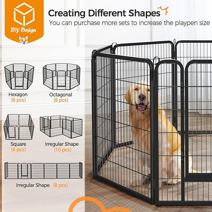 Yaheetech Dog Playpen Outdoor, 40 inch 32 Panels Dog Pen Indoor Heavy Duty Puppy Exercise Pen Metal Pet Fence for RV Camping/Yard/Garden