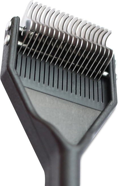 Mars Coat King Dematting Undercoat Grooming Rake Stripper Tool for Dogs and Cats, Stainless Steel with Plastic Handle, Made in Germany, 19-Blade Extra Fine