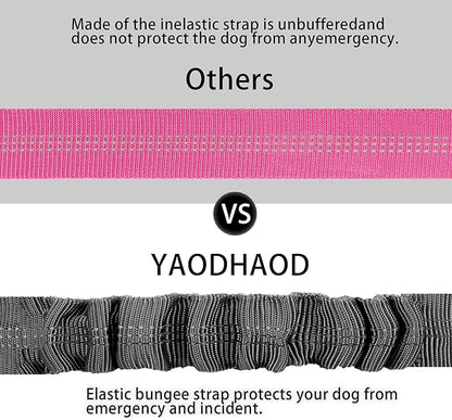 YAODHAOD Dog Seat Belts, Retractable Dog Seatbelts Harness for Car,Adjustable Restraint Safety Leads Vehicle Seatbelt Harness,Nylon Pet Safety Seat Belts Heavy Duty Car Harness for Dogs (Gray)