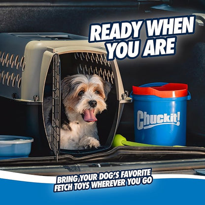 Chuckit! Ultra Ball Dog Toy with Chuckit! Cleaning Bucket Bundle - Bouncy Fetch Pet Toys For Dogs 20-60 lbs - Floats in Water - Durable Rubber - Size Medium - 2.5-inch Diameter - 8-Pack of Balls