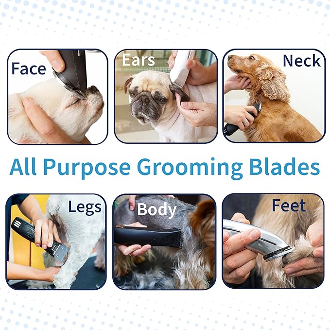 Skip Tooth Wide 4 Blade Dog Grooming 4W Cuts Length 3/8"-9.6mm Japanese High Carbon Steel Dog Grooming Blade Supplies | Detachable Blade Clipper (B4W)