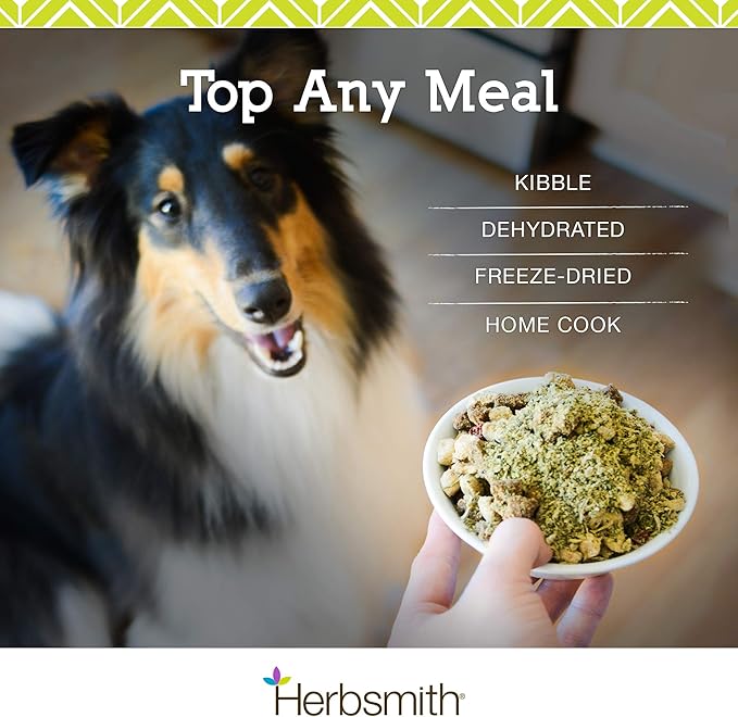 Herbsmith Kibble Seasoning – Freeze Dried Turkey – DIY Raw Coated Kibble Mixer - Dog Food Topper for Picky Eaters, 4.9 oz [Bundle x2]