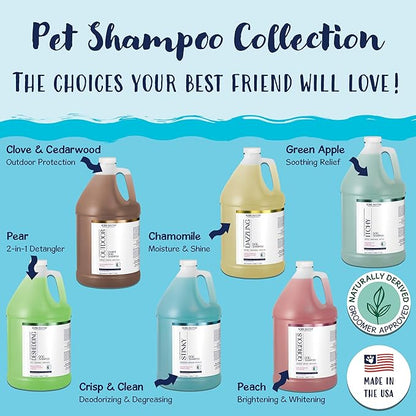 Bobbi Panter Heavy Duty Deodorizing Dog Shampoo for Degreasing & Moisturizing - Natural Ingredients, Tear-Free, pH-Balanced, 20:1 Concentrated Formula, Fresh & Clean Scent, 1 Gal.