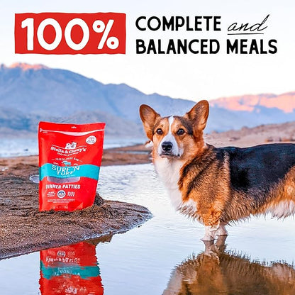 Stella & Chewy's Freeze Dried Raw Dinner Patties – Grain Free Dog Food, Protein Rich Surf ‘N Turf Salmon & Beef Recipe – 25 oz Bag