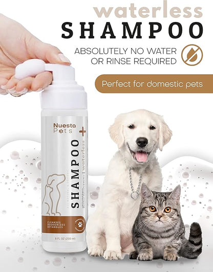 Pets Waterless No-Rinse Pet Shampoo | Soothing Hypoallergenic Gentle | time-Saving Stress-Free foaming Cleanser (3 8 fl oz Bottles Unscented)