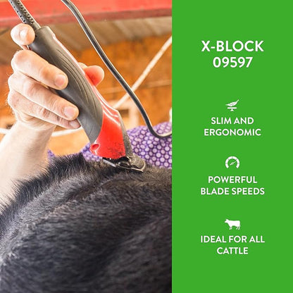Wahl Professional Animal X-Block 2-Speed High Speed Cattle Fitting Clipper Kit, Red (#9597), 3.06LB (9597.0)