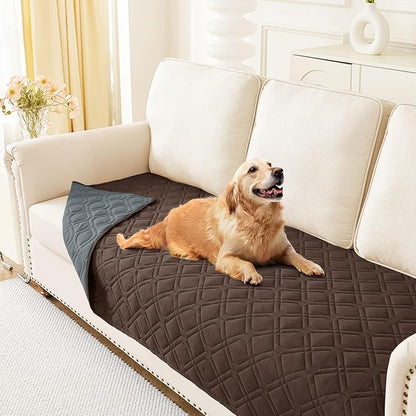 hyha Waterproof Dog Bed Blanket, Soft Dog Bed Cover Pet Blankets, Washable Couch Sofa Cover for Dogs, Reversible Pet Sofa Covers for Furniture (30x70 Inch, Chocolate/Dark Grey)