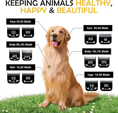 Detachable Steel Pet Dog Clipper Blades, Size-4F, Compatible with Andis Cut Length 3/8"