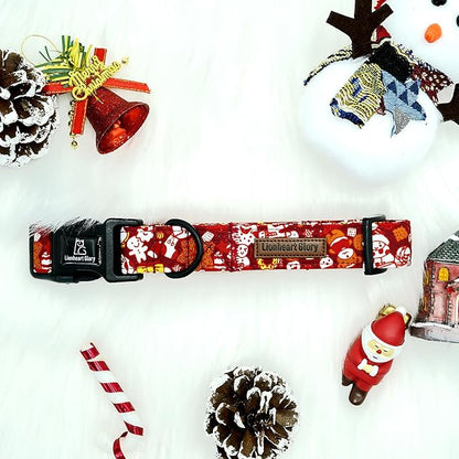 Lionheart glory Christmas Dog Collar, Red Christmas Santa Deer Dogs Collar Adjustable Soft Comfortable Collars for Small Dogs Girl or Boy Pet Gift Fall Cute Collar