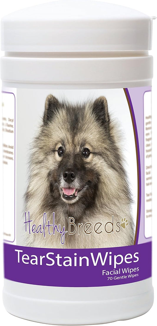 Healthy Breeds Keeshonden Tear Stain Wipes 70 Count