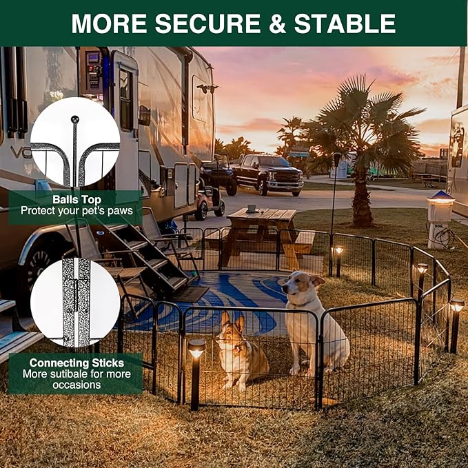 Dog Playpen Outdoor, 16 Panels 32" H Dog Pen Indoor, Metal Dog Fence Outdoor, Pet Fence for Large/Medium/Small Dogs, Indoor Puppy PlayPen, Dog Fence Exercise Pen for RV,Camping,Yard