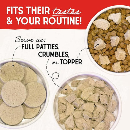 Stella & Chewy's Freeze Dried Raw Dinner Patties – Grain Free Dog Food, Protein Rich Surf ‘N Turf Salmon & Beef Recipe – 25 oz Bag