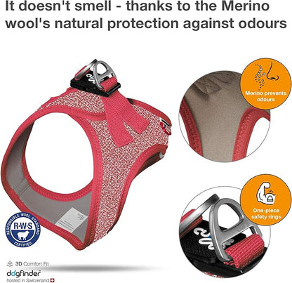 Curli Vest Harness Merino Red XL