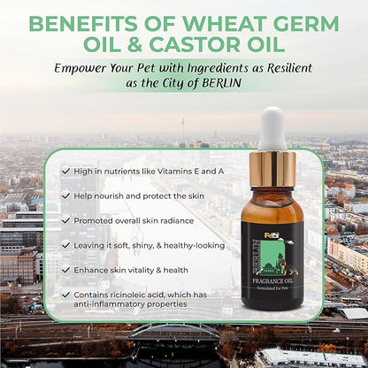 Petex Premium Pet Fragrance Oil | Ultra Premium Natural Pet Care with Dead Sea Minerals | Dog Perfume Fragrance Oil Long Lasting Scent | Natural Pet Cologne - Suitable for Dogs and Cats (Berlin)